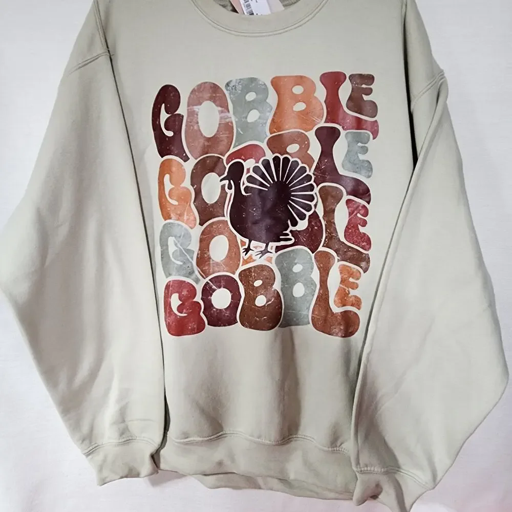 Thanksgiving sweatshirt ''Gobble '' by simply sage market men large
